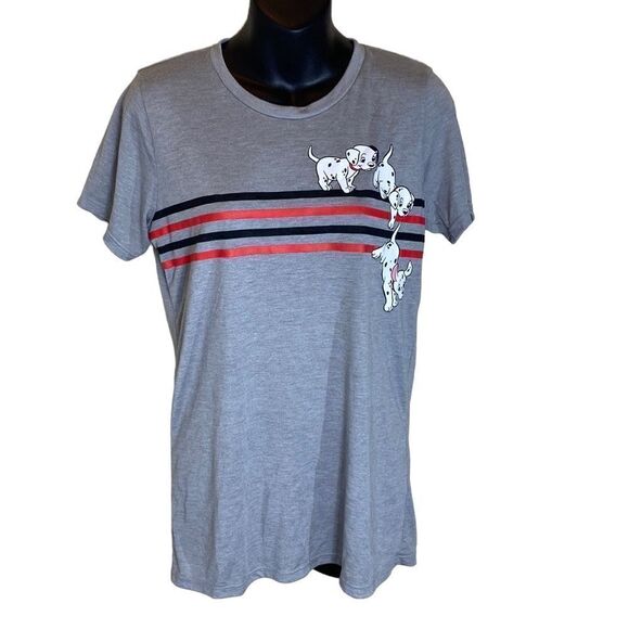 Disney boxlunch 101 Dalmatians tee shirt gray striped medium NWT - Picture 1 of 5
